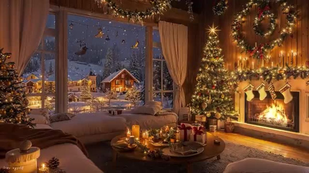 ⁣Beautiful Snowy Christmas Ambience 🎄Instrumental Christmas Music 🌲🎁 Christmas Ambience 2025